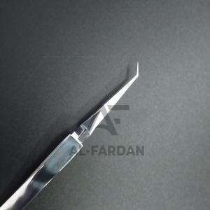 Pince à épiler professionnelle d'extension de cils en acier inoxydable pointue privée personnalisable à 45 degrés argent poli durable - Product Image 2