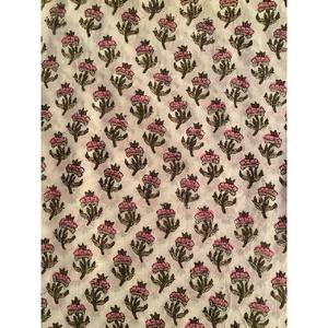 Bloque de mano impreso tela India ligera suave algodón estampado Floral para ropa de mujer decoración del hogar cortinas cubiertas para niños - Product Image 3