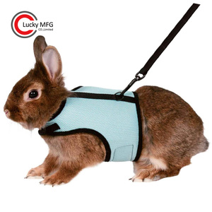 Rompi jaring antilembap, kain nilon, dapat disesuaikan, <span class=keywords><strong>harness</strong></span> kelinci dan tali untuk anak kucing kecil, hewan peliharaan, kelinci Belanda, kelinci berjalan - Product Image 3