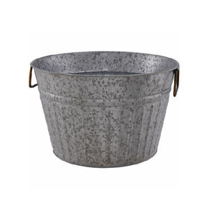 Maceta galvanizada de lujo de nuevo diseño, juego de tres macetas de alta calidad de diferentes tamaños con mango para decoración de césped - Product Image 2