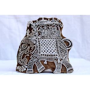 อินเดียบล็อกพิมพ์สิ่งทอแสตมป์ช้างรูปร่างบล็อกไม้แสตมป์มือแกะสลักพิมพ์แสตมป์ - Product Image 4