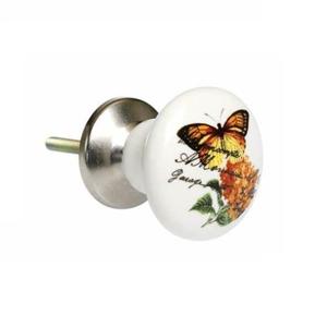 Modern <b>Ceramic</b> <b>Cupboard</b> <b>Knobs</b> Cream Wardrobe Pulls Canterbury Bells Decorative Cabinets Drawers Furniture Drawer - Product Image 2