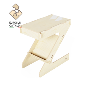 Tavolino alto moderno in legno di betulla naturale 12mm con forma a z e sistema ad incastro, per soggiorno e ufficio. Di WLLALLA - Product Image 1