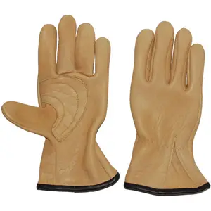 Gants en cuir véritable de haute qualité au pakistan, longs gants de garde en cuir pour hommes, gants de poignet chauds pour la conduite en hiver