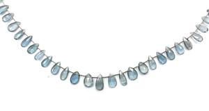 Cuentas de piedra natural Piedras preciosas sueltas en forma de pera aguamarina facetadas de 30 piezas para la fabricación de joyas 1 unidad de hebra - Product Image 4