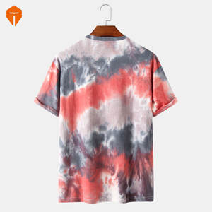 Camiseta de manga corta para hombre, camisa colorida con cuello redondo y Tie-Dye - Product Image 2