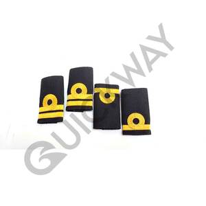 Officiers de cérémonie Grade Diapositives/Épaulettes Couleur noire personnalisée avec barre de couleur or Conception Rand Slide Epaulettes - Product Image 4