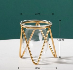 Luxury Design <b>Glass</b> Flower <b>Vase</b> for Home Party and Wedding Flower <b>Vases</b> Decorative <b>Clear</b> Color <b>Glass</b> Plant <b>Vase</b> with Metal Stand - Product Image 6