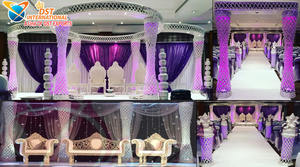 Pilares de botella imperiales de cristal para boda, Mandap DE BODA elegante, de cristal de platino - Product Image 5