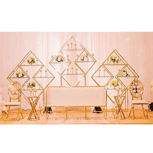 การออกแบบที่ทันสมัยแต่งงานฉากหลังโลหะอุปกรณ์ประกอบฉากงานแต่งงานเหตุการณ์โลหะกลับกรอบ/แผงตกแต่งล่าสุดงานแต่งงานเวทีโลหะกลับกรอบ - Product Image 1