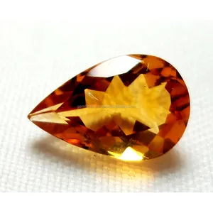 Orange & Yellow Citrine Pear Shape Multi Size Faceted Cut Citrine Top Grade Quality Brazilian Loose Gemstone Natural Citrine