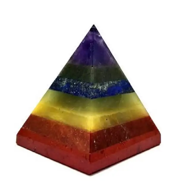 도매 가격 7 차크라 보세 치유 피라미드 보석 피라미드 차크라 돌 제품 공급 인도
