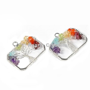 Buy Chakra <b>Tree</b> Of Life Rectangle Pendant | Chakra <b>Tree</b> Of Life Rectangle Pendant for Sale - Product Image 1