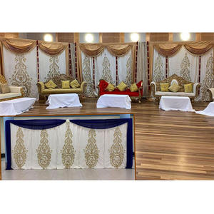 Bordado Sangeet evento telón de fondo cortinas Sangeet escenario bordado Paisley telones de fondo brillante y hermoso telón de fondo cortinas - Product Image 1