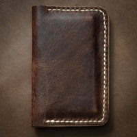 Porte-cartes de visite personnalisé en cuir véritable imperméable multicolore, portefeuille pour homme, couverture courte, design minimaliste PVR-0002