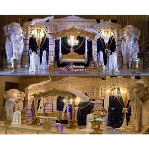 Sala de recepción de bodas, escenario de lujo de bollwood, decoración de escenario de boda asiática - Product Image 1