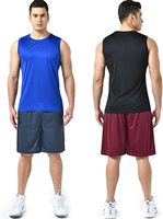 Camiseta sin mangas ajustada para hombre, azul, de punto, para gimnasio y running, estilo casual, hecha a medida, de elastano/poliéster, antiencogimiento, 180g