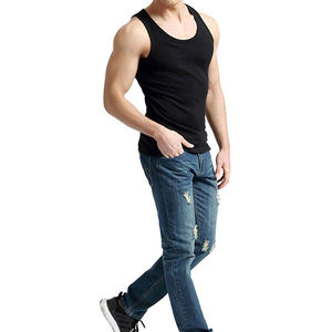 Camiseta sin mangas de algodón informal de verano para hombre, chaleco de gimnasio, camiseta de talla grande, estilo Hip Hop, técnicas lavadas de tejido de punto transpirable - Product Image 1
