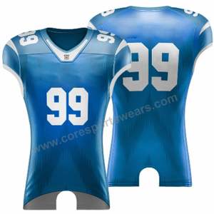 ชุดฟอร์มฟุตบอลคอวีระบายอากาศโพลีเอสเตอร์สีฟ้า7on7อเมริกัน100% ออกแบบมาใหม่ล่าสุดสำหรับคลับ - Product Image 5