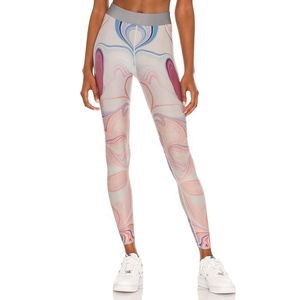 Leggings de Compresión Elásticos de Poliéster/Spandex para Mujer, Estampados, Antibacterianos, Ecológicos, Ropa Deportiva Informal para Gimnasio/Yoga - Product Image 1