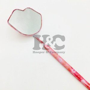 กระจกเครื่องสำอางลิปแดงอุปกรณ์ต่อขนตาแบบยั่งยืนพร้อมกระเป๋าส่วนบุคคลกระจกมิงค์ออกแบบโลโก้ได้ตามต้องการ - Product Image 1