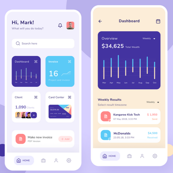 Дизайн приложения налог-счета онлайн | Программное обеспечение для управления налогами на Android