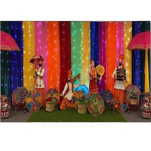 Decoración de Escenario para la Noche de Mehndi de Boda India, Nuevo y Atractivo Conjunto de Decoración para la Noche de Mehndi Punjabi, Compre Decoración para el Escenario de Sangeet en EE. UU. - Product Image 1