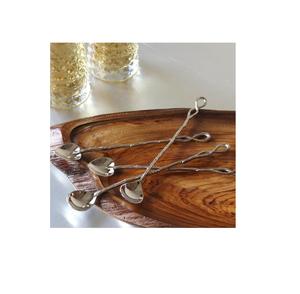 Best Look Brass Spoon for Hear Shape Design Hotel Silverware Gift Box Set <b>Mirrored</b> steel Flatware and Long Handle - Product Image 1