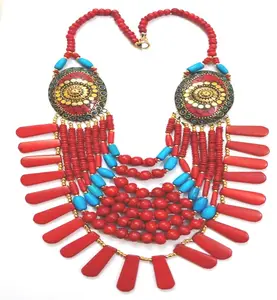 Großhandel Mode Afrikanische Perlen Schmuck Büffelhorn Halskette Horn Knochen Halskette Retro Unisex Schmuck