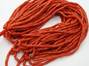 Tubos Lisos de Coral Rojo Italiano, Piedra Natural de 16 Pulgadas, 7x3 a 5x3 mm, Orificio de 0.35 mm, Certificado por Terceros, Joyería PME GemsBeads - Product Image 3