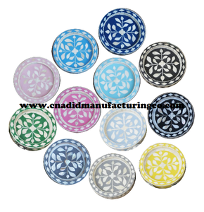 Classic Mother of Pearl Inlay Tea & Coffee Tableware 5mm Thick Coasters Platter <b>Novelty</b> Craft for Serving Arabic Cups Tea/Coffee - Product Image 1