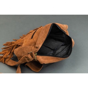 Handmade Suede Soft Leather Fringe Style Girls Women's <b>Sling</b> <b>Bag</b> - Product Image 5