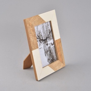 Best Quality Mango Wood and Resin Photo <b>Frame</b> From India Geometric Patterned Folk Art Style Business Gift - Product Image 2