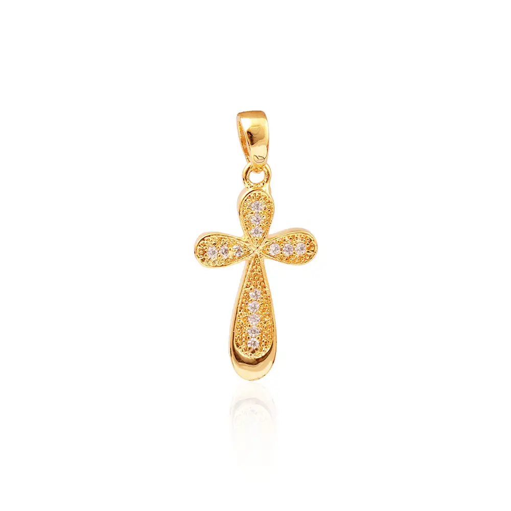 Pendentif métal en laiton plaqué or avec zircon cubique collier de pierres précieuses serti de pierres précieuses pendentifs pour femmes Mode bijoux Joyas N-027