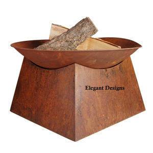 Customized Color <b>Round</b> Top Square Base Metal <b>Fire</b> <b>Pit</b> Rustic Finished Wholesale <b>Fire</b> <b>Pit</b> Affordable Metal <b>Fire</b> <b>Pit</b> - Product Image 1