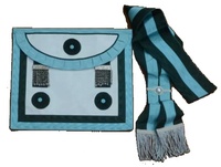 Tablier disney brodé à la main, accessoire de haute qualité en peau d'agneau, bleu, idéal pour maître maçons