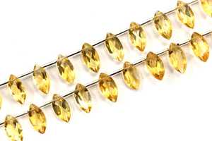 Belle pierre de naissance novembre 29 pièces pierre précieuse Citrine naturelle à facettes forme Marquise pierre coupée perles de Briolette - Product Image 5