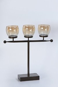 Bougeoirs en fer pour mariage, support votif en verre - Product Image 2