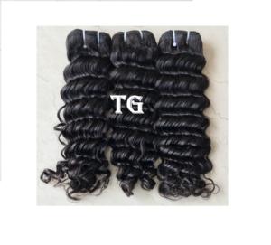 100% cutícula alineada visón camboyano templo indio virgen 18 paquete de ondas profundas donante único venta al por mayor extensiones de cabello humano indio - Product Image 1