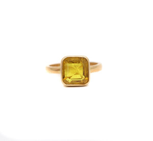 14K oro amarillo sólido hecho a mano mujeres Anillos De Compromiso 4.150CT Zafiro Amarillo Natural IGI certificado bisel ajuste fiestas - Product Image 3