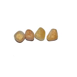 Pierres rondes de couleur jaune, Aventurine Usui Reiki, 8 pièces - Product Image 1