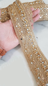 Hecho a medida, bordado a mano, abstracto, geométrico, indio Cintas en varios tamaños y colores para vestidos de boda - Product Image 4