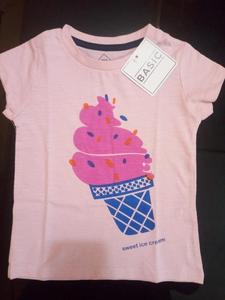 เสื้อยืดแขนสั้นลำลองสำหรับเด็กผู้หญิง ผ้าฝ้ายถักลายพิมพ์สำหรับฤดูร้อน คอกลม มีป้ายแบรนด์ เสื้อผ้าจากบังกลาเทศ สต็อกล็อต - Product Image 5