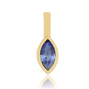 Collier pendentif pierre précieuse tanzanite en argent sterling 925 plaqué or classique bijoux - Product Image 1