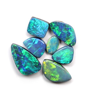 Australian OPAL cablet Cabochon 7ชิ้นลูกปัดแฟนซีธรรมชาติ/รูปไข่รูปร่างสีฟ้า/สีเงินสร้อยคอเพชร/คริสตัลอัญมณีหลวม" - Product Image 5
