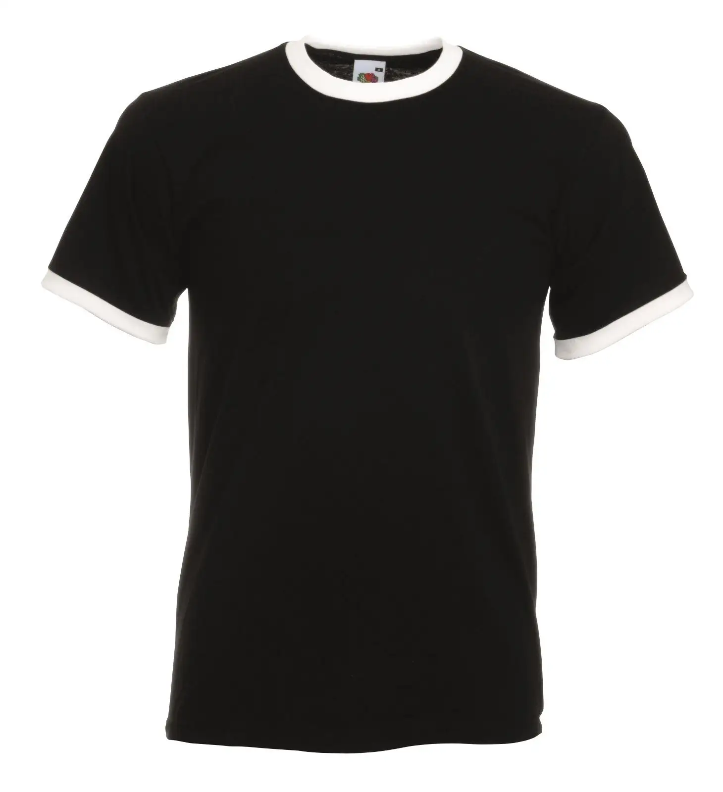Camiseta de manga corta para hombre, Camiseta de algodón con cuello de contraste, sin logotipo