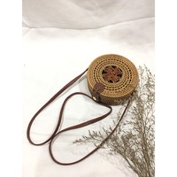 Hoi Tas Selempang Rotan Wanita, Dompet Tas Pantai Jerami