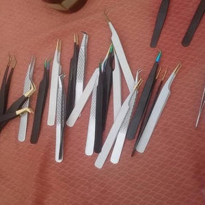 Fiber Tips <b>Eyelash</b> Tweezers Manufacturer Rose Pink and Gold Combination Lash <b>Applicator</b> Lash Extension Tweezer Set - Product Image 6