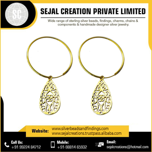 Indian Seller Supplier's Latest Design Large Sterling Silver Drop <b>Earrings</b> <b>Hook</b> Shape Pattern for Weddings Competitive Bulk Gift - Product Image 6