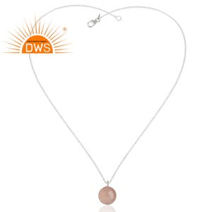 Collier chaîne avec pendentif rond en argent Sterling 925 pour femmes, vente en gros, bijoux pour filles, tendance - Product Image 2